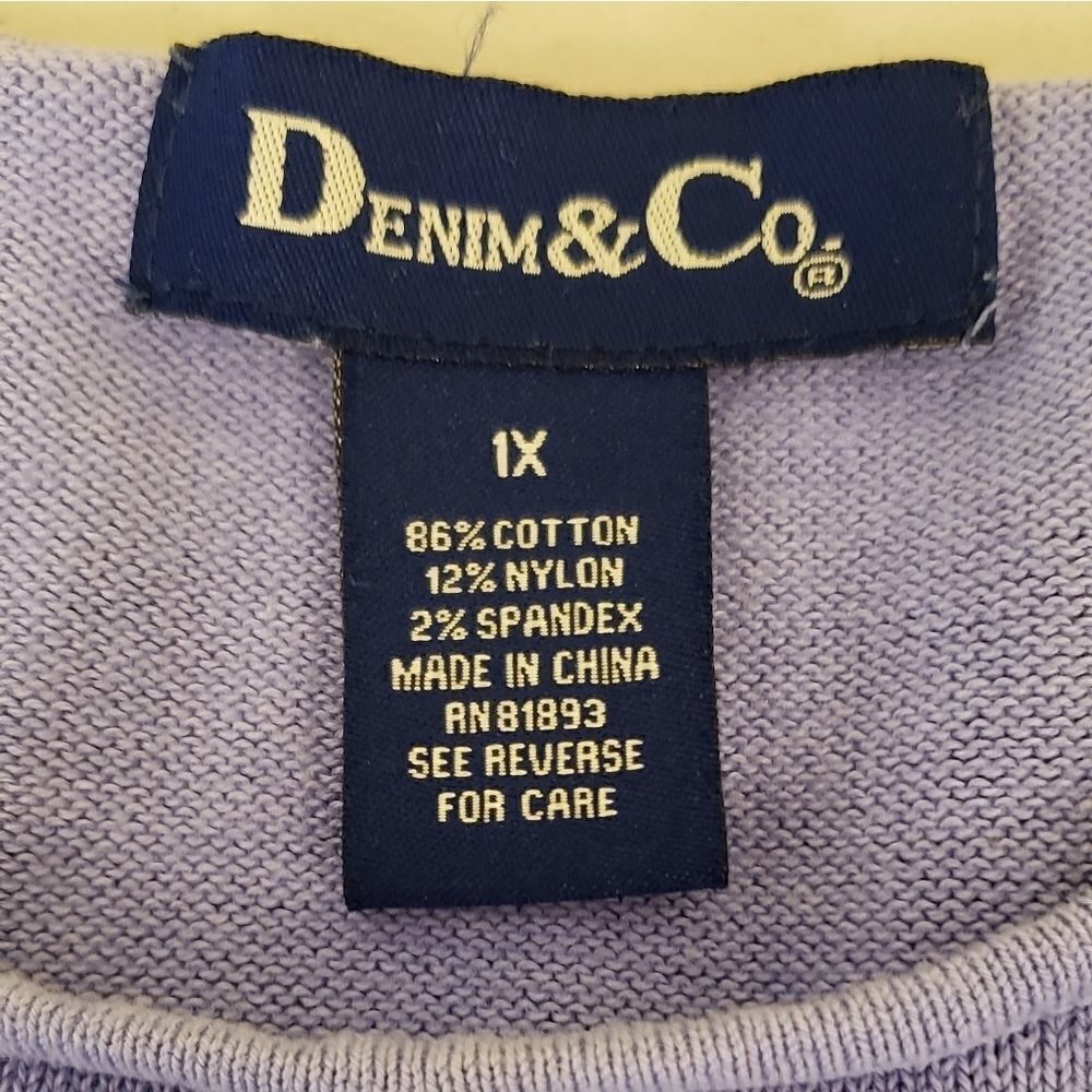 Denim&Co periwinkle  sweater top - Picture 4 of 4